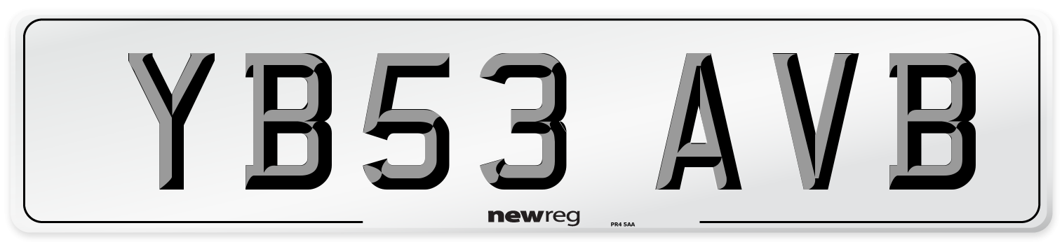 YB53 AVB Number Plate from New Reg